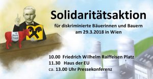 Solidaritätsaktion IG-Milch, 29.3.2018, Bauern-Bäuerinnen